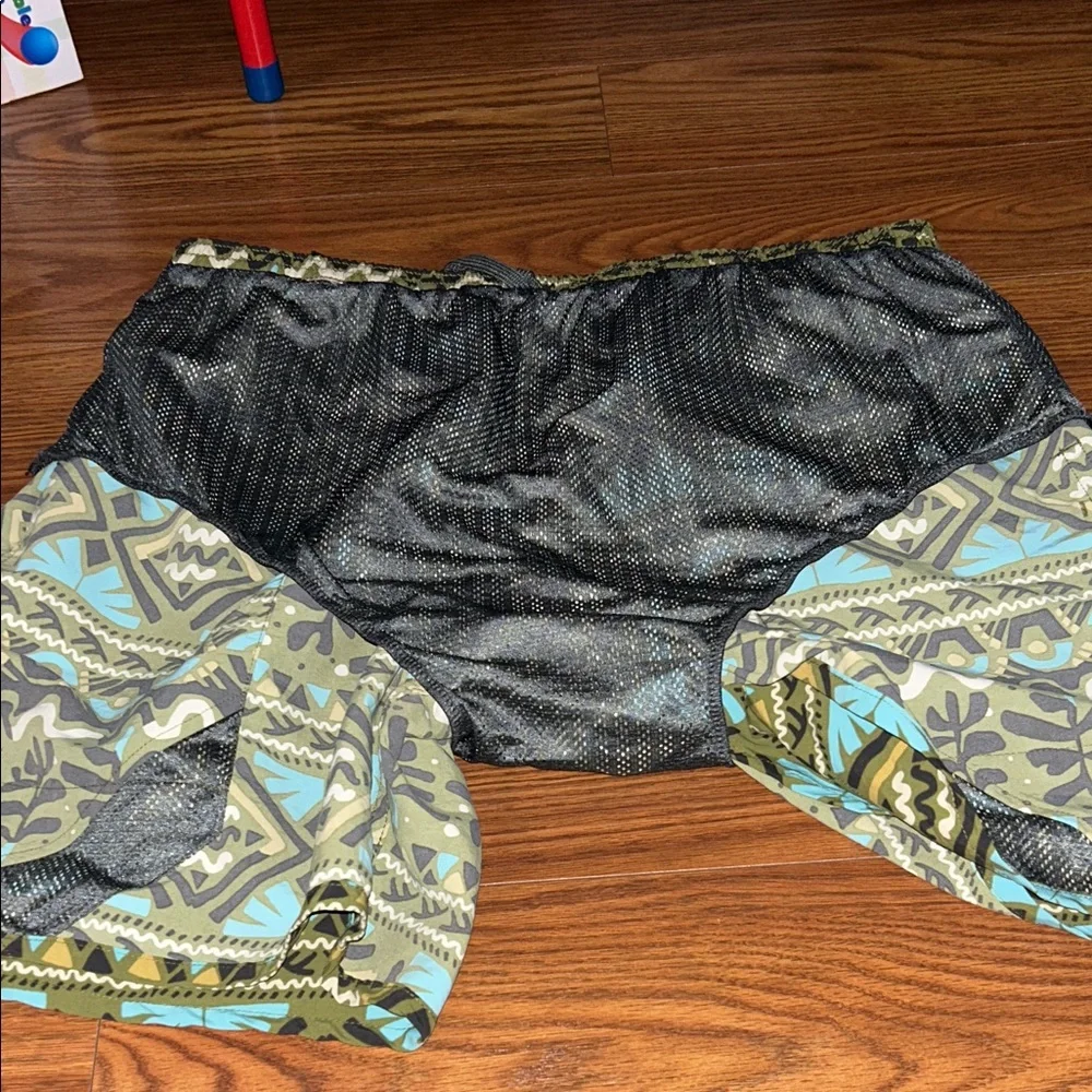 Patagonia Baggies Long 7” Swim Trunks Men Med Green Mangrove Tiki Lined Shorts - Picture 7 of 7